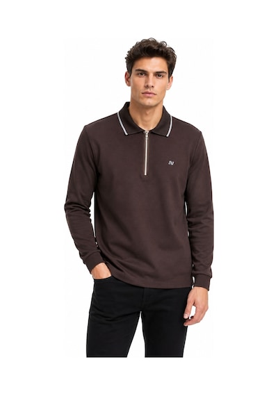 Advante Erkek Mevsimlik Spor Polo Yaka Fermuarlı Sweatshırt Bgl-st05468 Kahve
