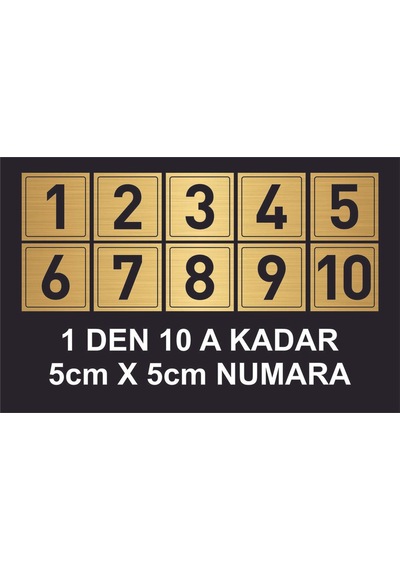 Dolap Numarası Masa Numarası Daire Kapı Numarası Metal Levha 1 Den 10 A Kadar