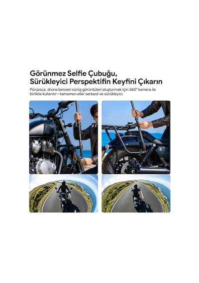 Ulanzi Vl03 Motosiklet Görünmez Selfie Çubuğu Kamera Montaj Aparatı - T119 Siyah
