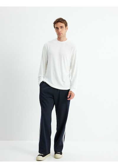 Koton Basic Sweatshirt Bisiklet Yaka Uzun Kollu Ekru 5wam70033ht Ekru