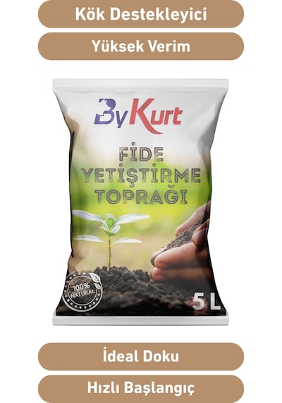Bykurt Fide Yetiştirme Toprağı 5l Organik Tohum Çimlendirme Ve Patlatma Harcı Zengin Karışım 5 L