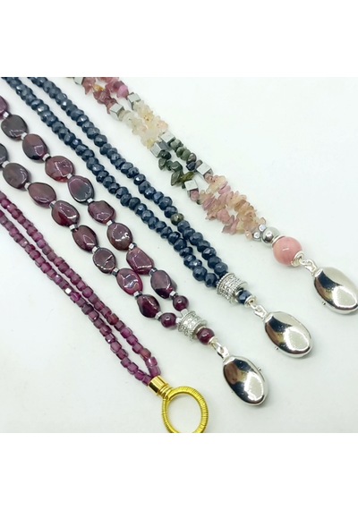 2512 Spinel Zirkon El Yapımı İki Sıralı Bileklik Gümüş