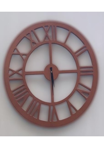 Duvar Saat Ahşap Mdf 60 Cm Model Çapında Doğal Renk Kutuda Sevk El Yapım Doğal Ahşap