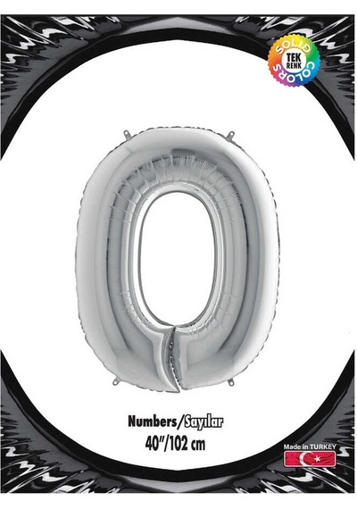 0 Rakam Kikajoy Gümüş Folyo Balon 102 CM