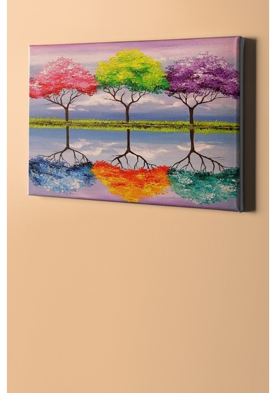 Webstyle Sayılarla Boyama Seti Kasnaklı Ağaçlar Ve Yansıma 50 X 65 Cm