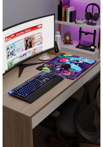 Helluva Boss Kaymaz Dikişli Kauçuk Oyuncu Mousepad V5 - 48x40 Xl Gaming Mouse Pad Fare Altlığı
