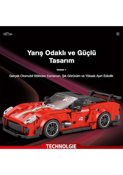 Reobrix Creator 676 Ferrari 599xx Spor Araba Yaratıcı Yapı Blok Seti Building Blocks - 413 Parça