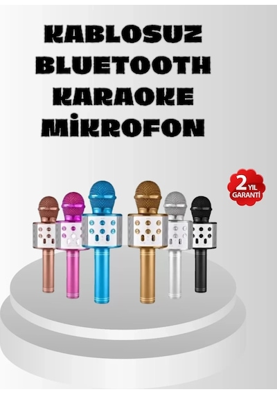 Home Kablosuz Bluetooth Karaoke Mikrofon Yankı Efektli