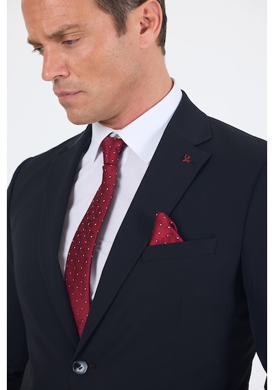 İmza Siyah Mono Yaka Yarım Astar 6 Drop Slim Fit Beli Lastikli Takım Elbise 1001250121 Siyah