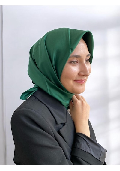 Armine Yeşil Düz Renk Sura İpek Eşarp 10d02-393 Çok Renkli