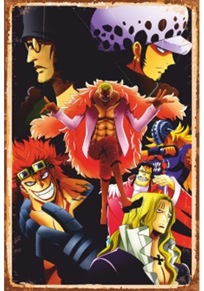 one piece anime retro ahşap poster 748