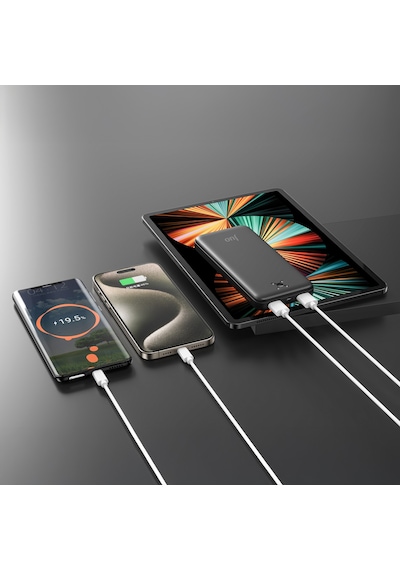 Juo MT03281 10000 mAh 10.5 W Çift USB-A Taşınabilir Hızlı Şarj  Powerbank Siyah