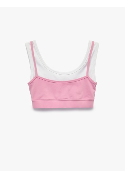 Koton Katmanlı Slim Fit Askılı Kaplı Sporcu Sütyeni Pembe 6sak30186nk Gülkurusu