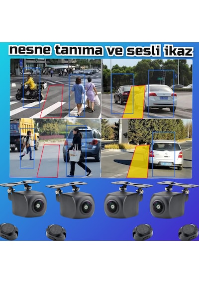 7 İnç Dvr Ekran Ve Araç Yaya Tanımalı Sesli İkazlı 4 Kameralı Set