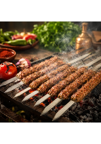 12 Adet Paslanmaz Galvaniz Adana-urfa Kebap Kuşbaşı Şişi 12 Adet Uzunluk 50 Cm