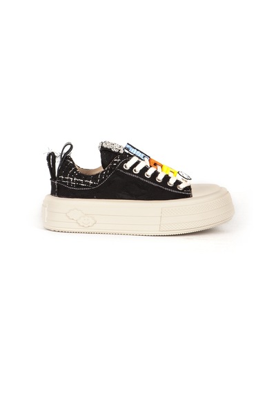 Scootland Kadın Sneaker Yüksek Taban Bağcıklı Günlük Ayakkabı 19000 Siyah