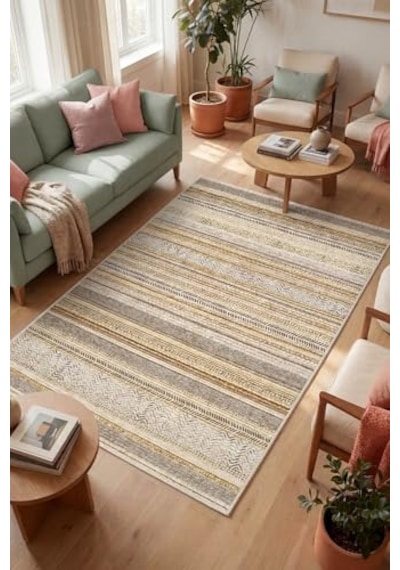 Tr Alexis Kadife Kilim Desen Kaymaz Pamuk Tabanlı Yıkanabilir Antibakteriyel Salon Halısı 200x300 Diğer