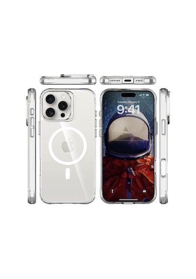 Bix Apple Uyumlu iPhone 16 Pro Max Magsafe Transparan Şeffaf Kılıf Güçlü Manyetik Üstün Darbe Koruması Şeffaf