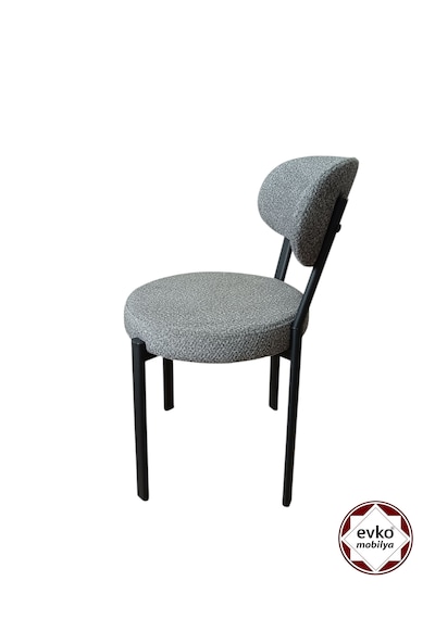 Evko Mobilya Smart Sandalye, Mutfak Salon Sandalyesi, 2 Adet Sandalye, Metal Sandalye, Yemek Sandalyesi, Otel Cafe Restoran Sandalyesi Gri