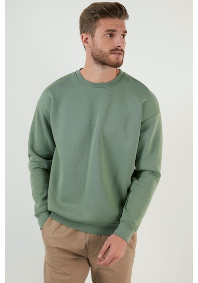 Buratti Regular Fit Bisiklet Yaka Pamuklu Içi Tüylü Yumuşak Şardonlu Erkek Sweat 5905255 Elma