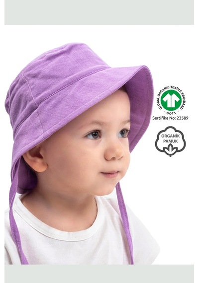Zuppers Organik Pamuk Müslin Bebek Şapkası - Leylak renkli