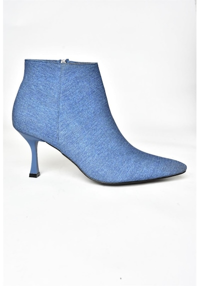 Fox Shoes N282102110 Lacivert Kot İnce Topuklu Sivri Burun Kadın Bot Lacivert