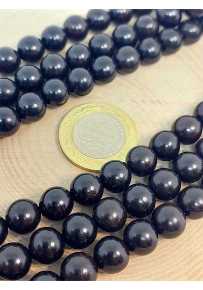 Bileklik Boy Ud Ağacı Ahşap Yarım Dizi 10mm 45276 18cm Uzunluğundadır Çok Renkli