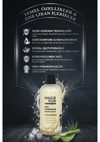 Mago Fur Beyaz Tüylü Köpek Şampuanı-500 Ml