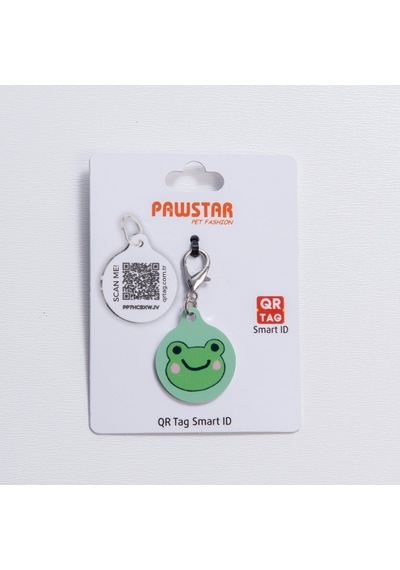 Frog Desenli Qr Tag Evcil Hayvan Künyesi İsimlik Pet Tag Köpek Künyesi Kedi Künyesi Qr Kodlu Künye Yeşil