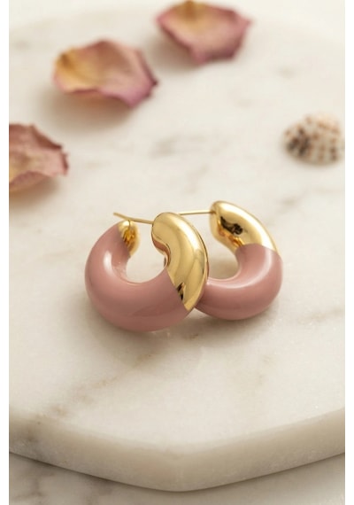 316l Çelik Gold Renk Pembe Halka Model Kadın Küpe Diğer