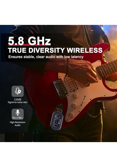 Xvive Xv-p58 Akort Aletli Receiver Pedallı 5.8ghz Kablosuz Gitar Bağlantı Sistemi - Siyah