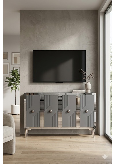 Ka1216as Pega Konsol Ve Tv Sehpası Antrasit-silver 120cm