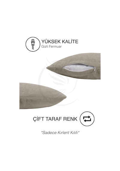 Br Pastel Kadife Dokulu Açık Gri Rengi Kırlent Yastık Kılıfı Freedom Serisi Punch Için Uygun Açık Gri