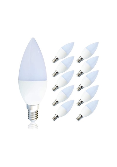 10 Adet Çok Kaliteli E14 Duy 7 Watt, 3000 Kelvin Led Ampul Gün Işığı Renkli E14 Duy Led Avize Ampulü