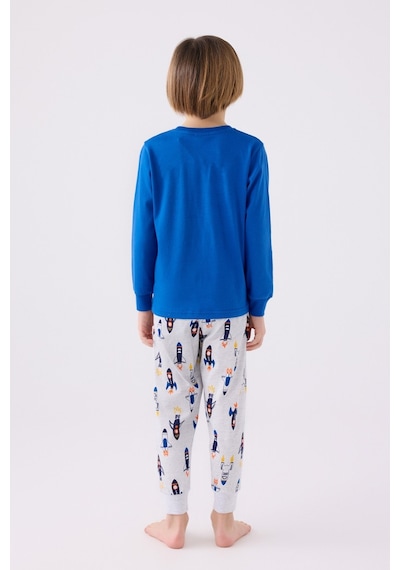 Rolypoly Erkek Çocuk Uzun Kol Cobalt Pijama Takımı 3442 001