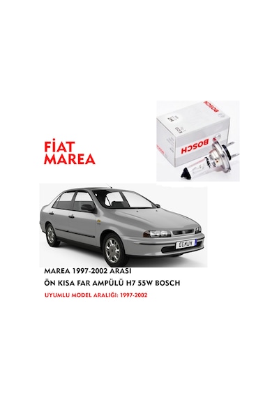 MAREA 1997-2002 ARASI ÖN KISA FAR AMPÜLÜ H7 55W BOSCH