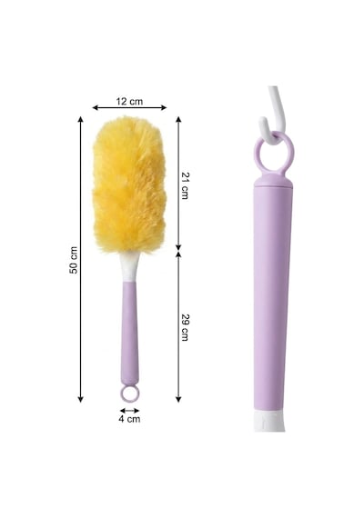Buffer Plastik Saplı Toz Alma Fırçası Yıkanabilir Tüylü Temizlik Aparatı