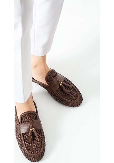 Dericia Shoes Fable Hakiki Deri Günlük Rahat Kadın Terlik Kahverengi Dericia Shoes Fable Hakiki Deri Günlük Rahat Kadın Terlik Kahverengi