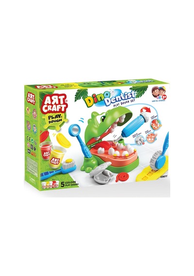 Oyuncak Hamur Ev Set Dino Dişçi Hamur Set 880 Gr Set