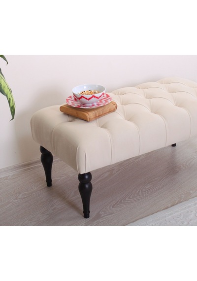 Lorencehome Missus Bench Puf (Krem)