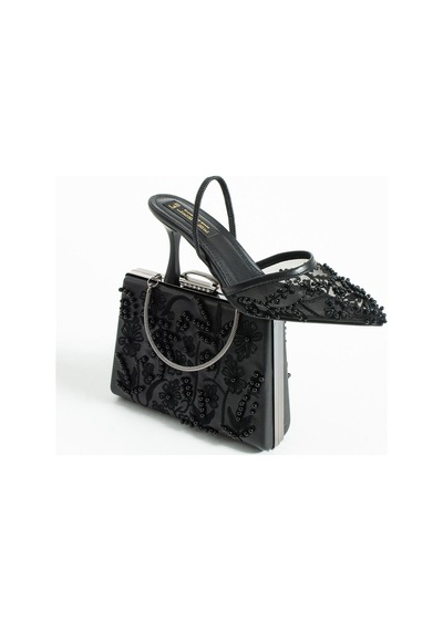 Lebibe Shoes Meggıe Siyah Ayakkabı Çanta Kombin Sivri Burun 7cm Topuklu İncili Slingback Ayakkabı Ve Çanta Seti Siyah Kombin Lebibe Shoes Meggıe Siyah Ayakkabı Çanta Kombin Sivri Burun 7cm Topuklu İncili Slingback Ayakkabı Ve Çanta Seti Siyah Kombin