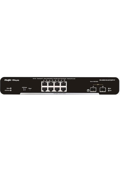Ruijie Ruıjıe Reyee Rg-nbs3100-8gt2sfp-p-v2, 8 Port, Gigabit, 8port Poe, 125w, 2port Sfp, L2 Yönetilebilir, Metal Kasa, Masaüstü, Switch