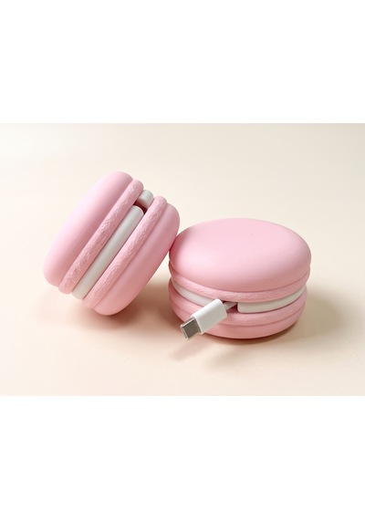 Makaron Tasarımlı Taşınabilir Kablo Düzenleyici & Sarıcı Pembe