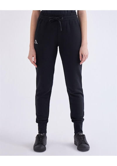 Kappa Logo Theek Slim Kadın Slim Fit Eşofman Altı Siyah