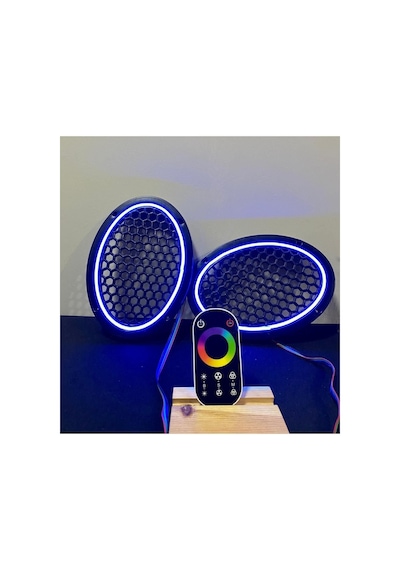 Dokunmatik Kumandalı Neon Işıklı Oval Hoparlör Kapağı 1 Takım 2 Adet 6x9