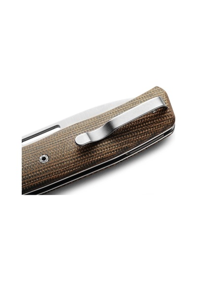 Lionsteel Nini Natural Canvas - Full Handle Kamp Çakı Kahverengi