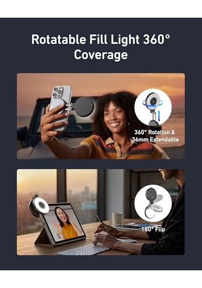 Ayrex Telesın Selfie Işığı, Taşınabilir Selfie Işığı, Siyah