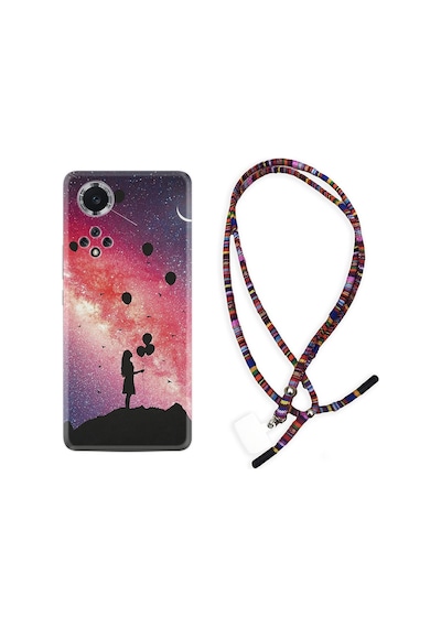 Huawei Nova 9 Kılıf Rasta Boyun Askılı Flowers Cat 2 1349