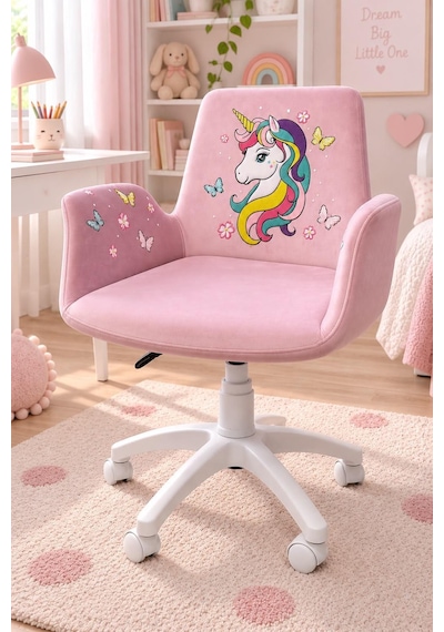 Unicorn Kids Çalışma Koltuğu Pembe