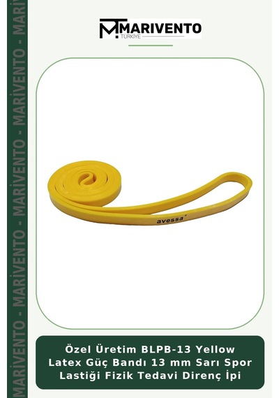 Özel Üretim Blpb-13 Yellow Latex Güç Bandı 13 Mm Sarı Spor Lastiği Fizik Direnç İpi